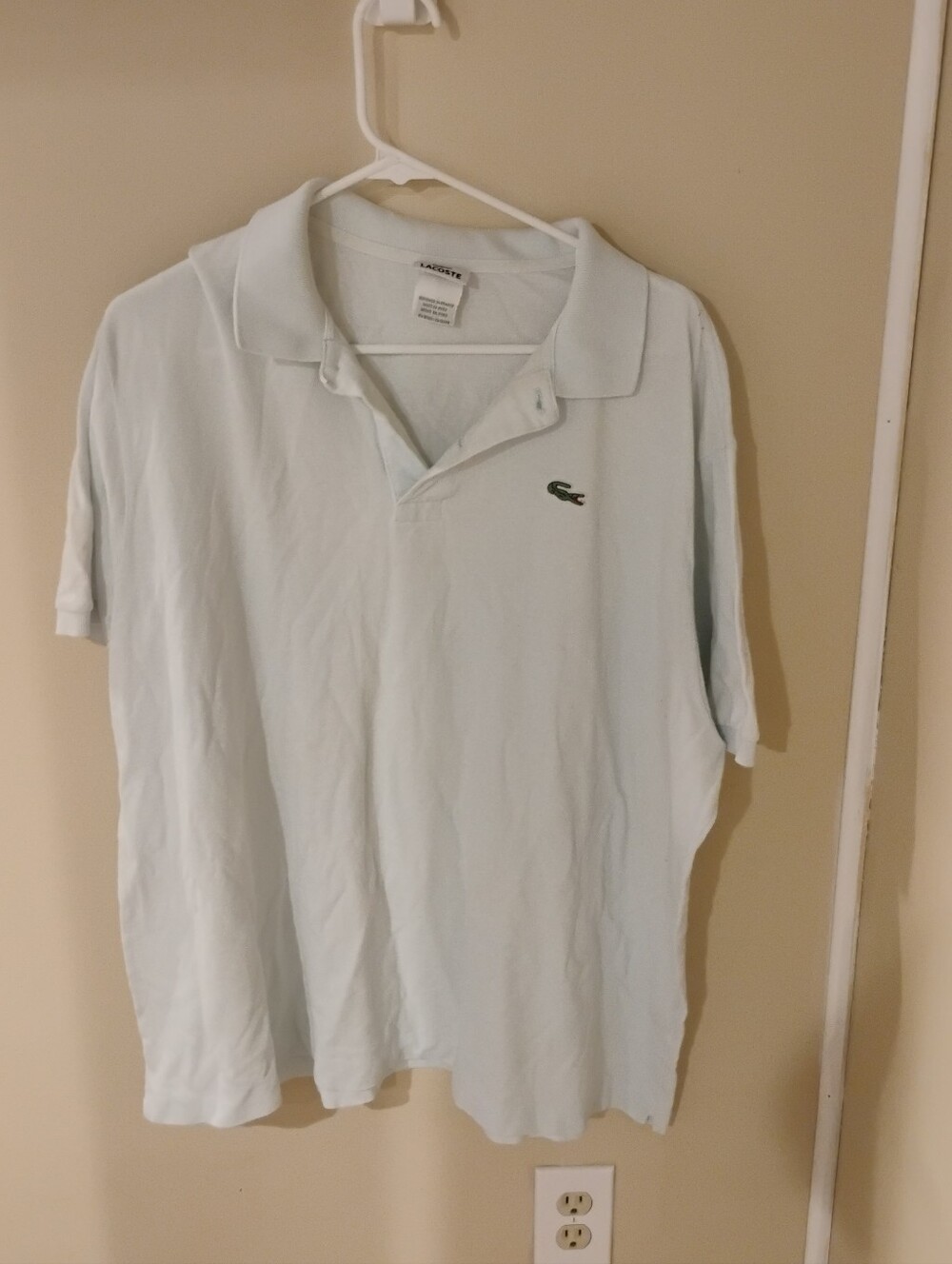 Lacoste Mens Pale Blue Short Sleeve Buttoned Polo Top